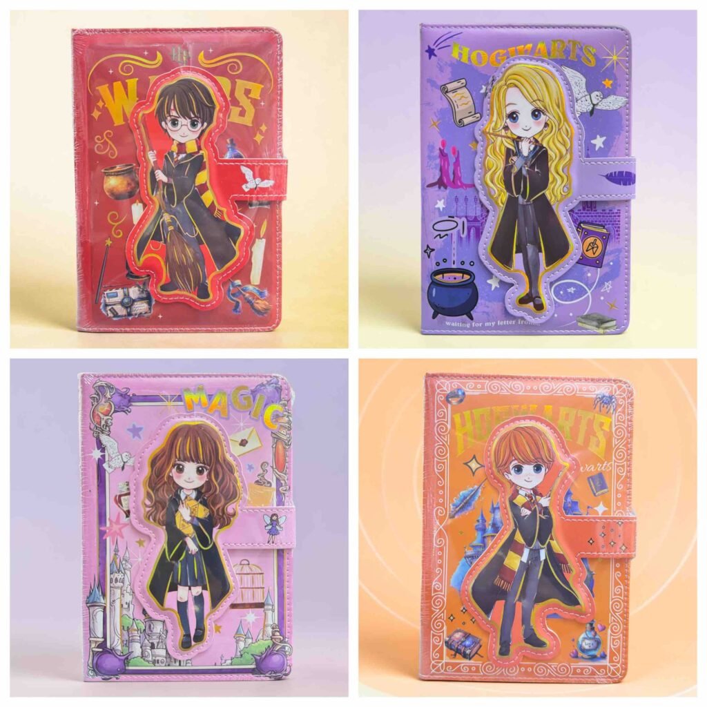 Agenda acolchada Harry Potter con broche imantado en diferentes diseños y colores